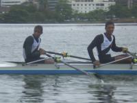 Thiago Braga (à direita) competindo pelo Vasco ao lado de Edson Senna