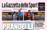 Capa do jornal 'Gazzetta Dello Sport' desta segunda-feira
