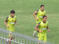Eder Luis treina ao lado de Juninho e Romulo em So Janurio