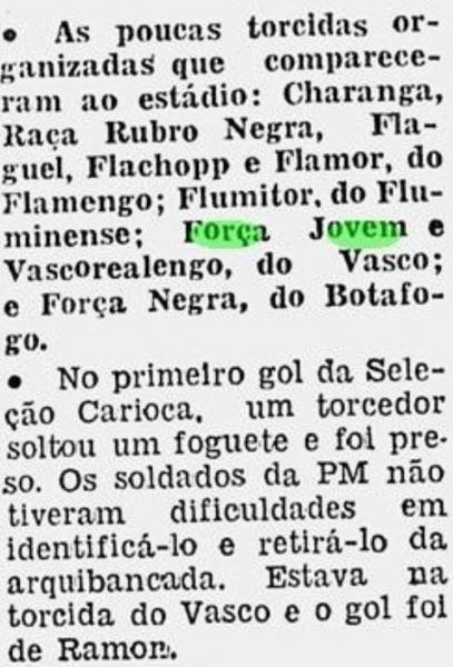 Fora Jovem e Vascorealengo (Vasco Real) Jornal do Brasil 1977