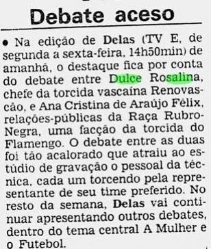 Renovasco Dulce Rosalina Jornal do Brasil 1982