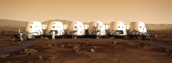 Montagem do primeiro alojamento em solo marciano