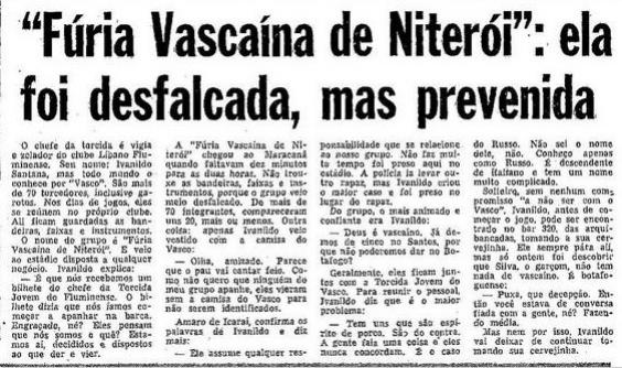 Fria Vascana de Niteri Jornal O Globo 1972