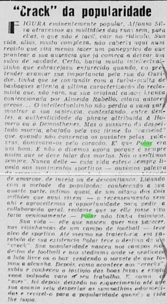 Torcida do Vasco Polar O Globo Esportivo 1940