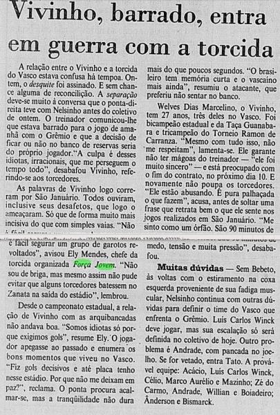 Fora Jovem Jornal do Brasil 1989