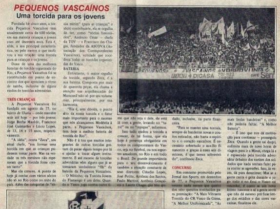 Pequenos Vascanos Jornal do Vasco 1980