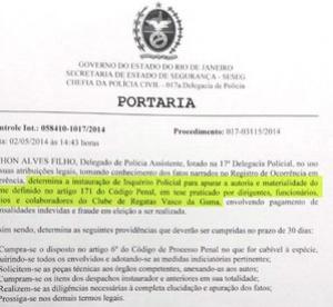 Polcia pediu investigao sobre suspeitas nas eleies do Vasco