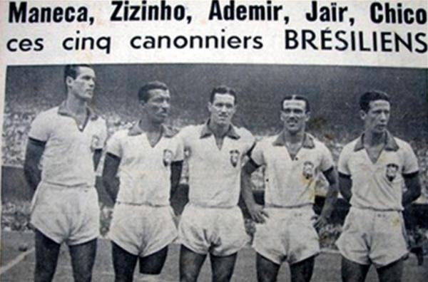 Maneca, Ademir e Chico integraram ataque arrasador do Brasil na Copa do Mundo de 1950