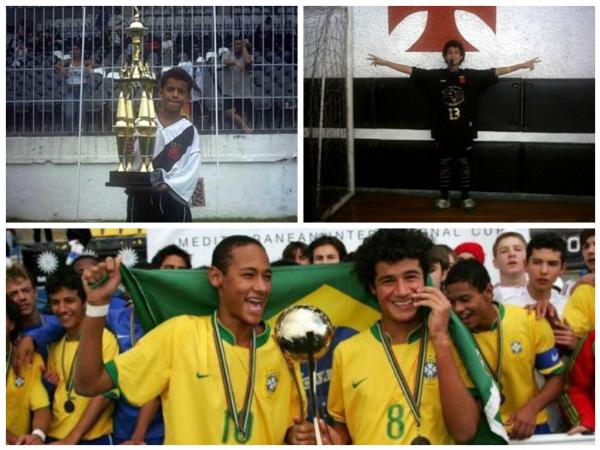 Philippe Coutinho ainda garoto no Vasco e ao lado de Neymar na Seleo Brasileira sub-17