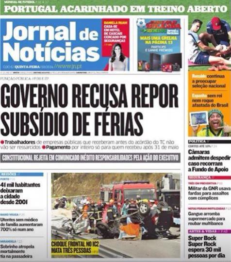 No Jornal de Notcias, de Portugal
