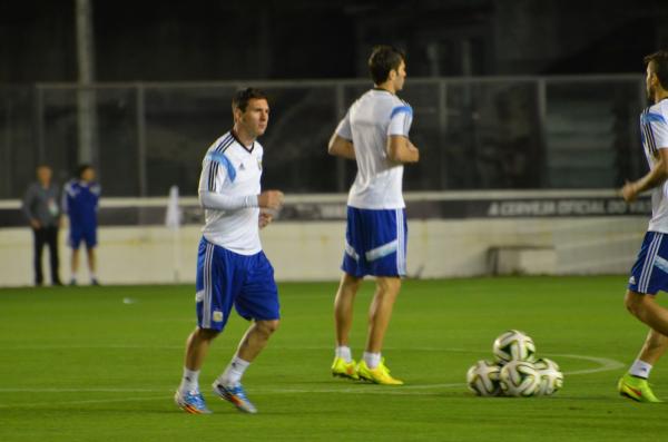 Lionel Messi durante treinamento na Colina Histrica