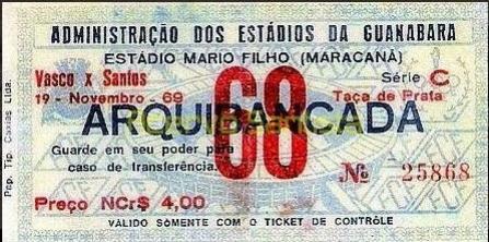 Vasco x Santos 1000 Gol de Pel 1969