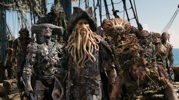 Em Piratas do Caribe, da Disney, o capito Davy Jones ganha tentculos no lugar da barba