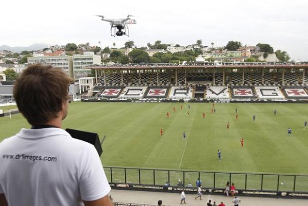 Drone testado pelo clube para filmar os jogos e os treinos