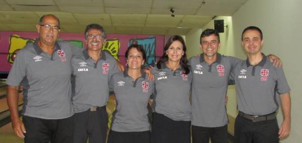Equipe de Boliche do Vasco: Rogrio Mattos, Mrcio Vieira, Lucia Vieira, Lea Castro, Alexandre Marques e Paulo Feij.