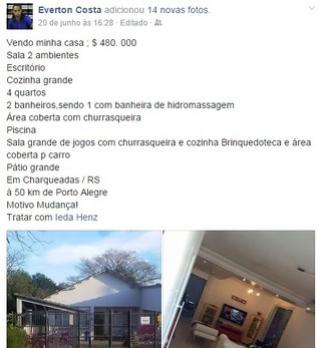 Ex-jogador do Vasco Everton Costa coloca casa  venda em redes sociais