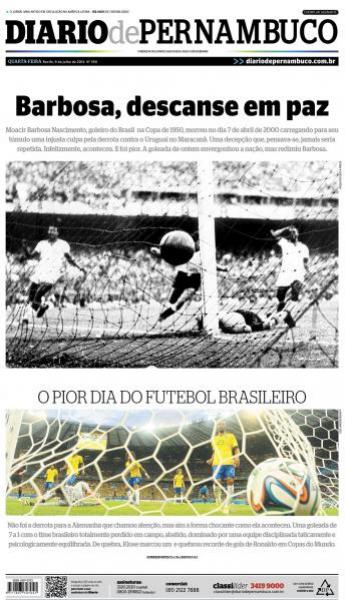 Capa do jornal Diário de Pernambuco de 9 de julho de 2014