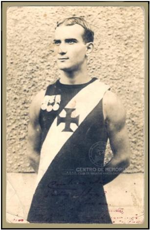 Alfredo Ruas - Atleta do Vasco, envergando o seu uniforme em 1913