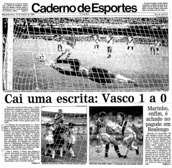 Vitria vascana foi bem repercutida pela imprensa carioca