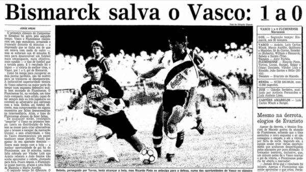 Jornal O Globo destaca atuao de Bismarck contra o Fluminense