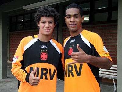 Philippe Coutinho e Alex Teixeira em seus tempos de Vasco
