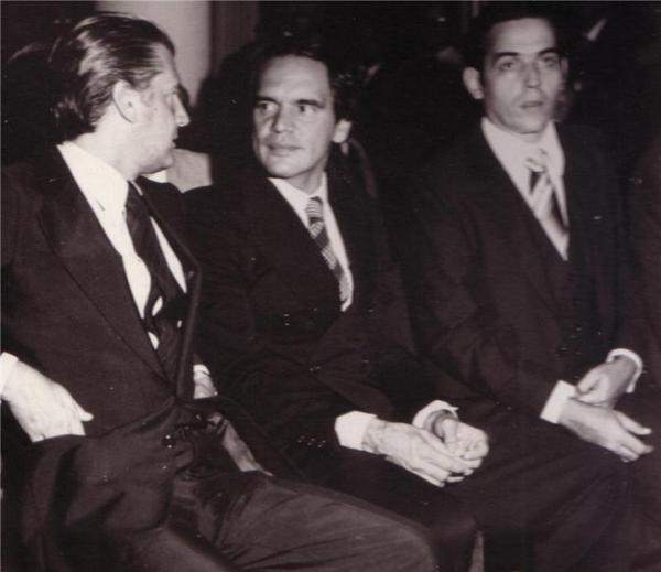 Pedro Valente com Olavo Monteiro de Carvalho e Eurico Miranda