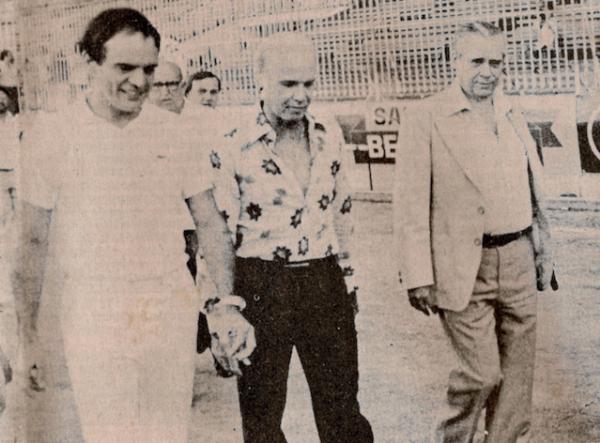 Pedro Valente com Zagallo e Antnio Soares Calada