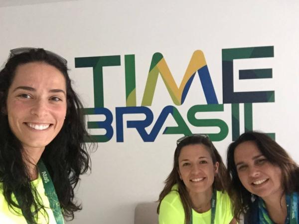 gatha, Barbara Seixas e Mara Ruas juntas no Espao do Time Brasil