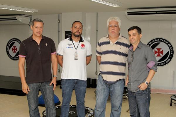 Mrcio Saldanha, Carlos Herdy, Egas Manoel e Alex Evangelista nas dependncias do Caprres/Base