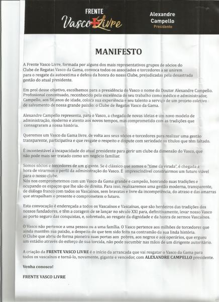 Manifesto Frente Vasco Livre