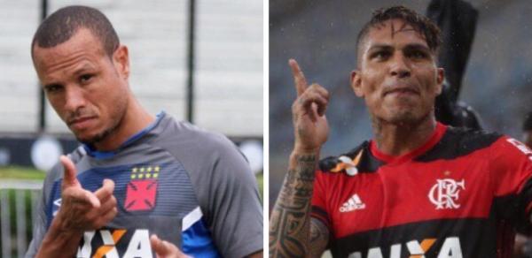 Luis Fabiano e Guerrero travam duelo particular no clássico entre Vasco e Flamengo