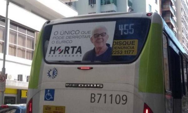 Campanha de busdoor a favor de Horta nas ruas do Rio