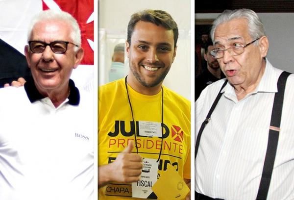 Fernando Horta, Julio Brant e Eurico Miranda, candidatos à presidência do Vasco