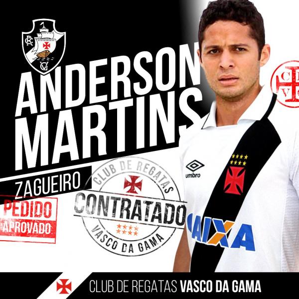 Vasco anuncia a contratação de Anderson Martins (20/07)