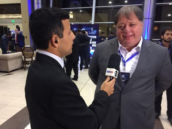 Anderson Barros durante entrevista para o SporTV no Paraguai