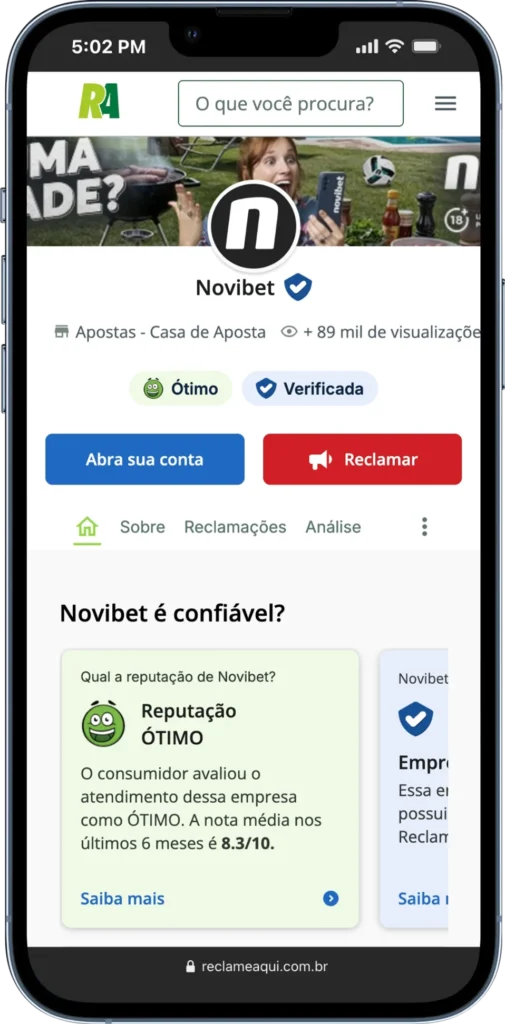 Novibet é confiável no Reclame Aqui