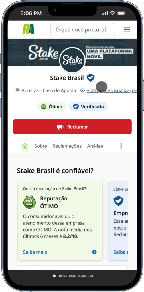 Stake no Reclame Aqui