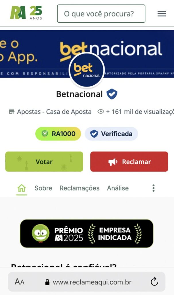 Betnacional Reclame Aqui