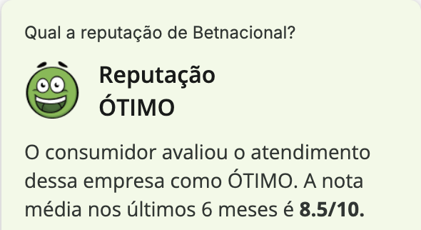 Betancional Reclame aqui pontua&ccedil;&atilde;o