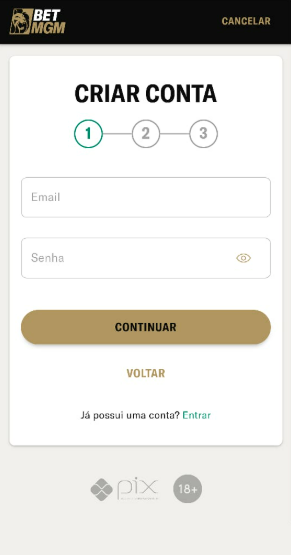 criar conta c&oacute;digo promocional betmgm