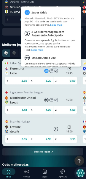 novibet pagamento antecipado