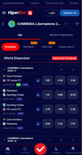 pagamento antecipado 2 gols hiperbet