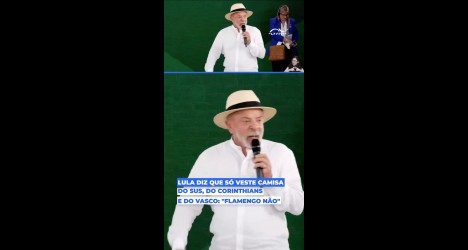 Lula diz que veste camisas do SUS, Corinthians e Vasco, e não a do Flamengo