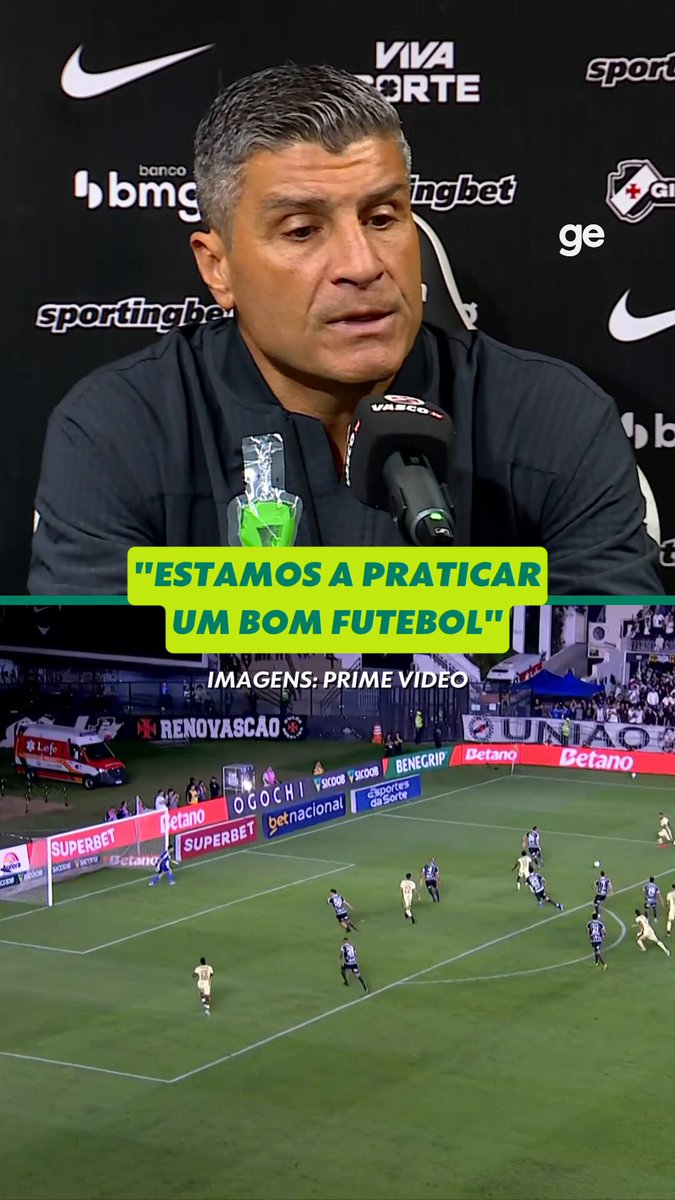 Pedro Emanuel vê evolução na equipe do Vasco: 'Tenho orgulho em dizer que estamos a praticar um bom futebol'