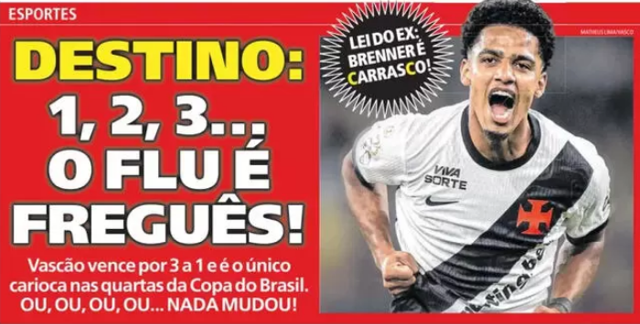 Veja as capas dos jornais após Fluminense 1 x 3 Vasco