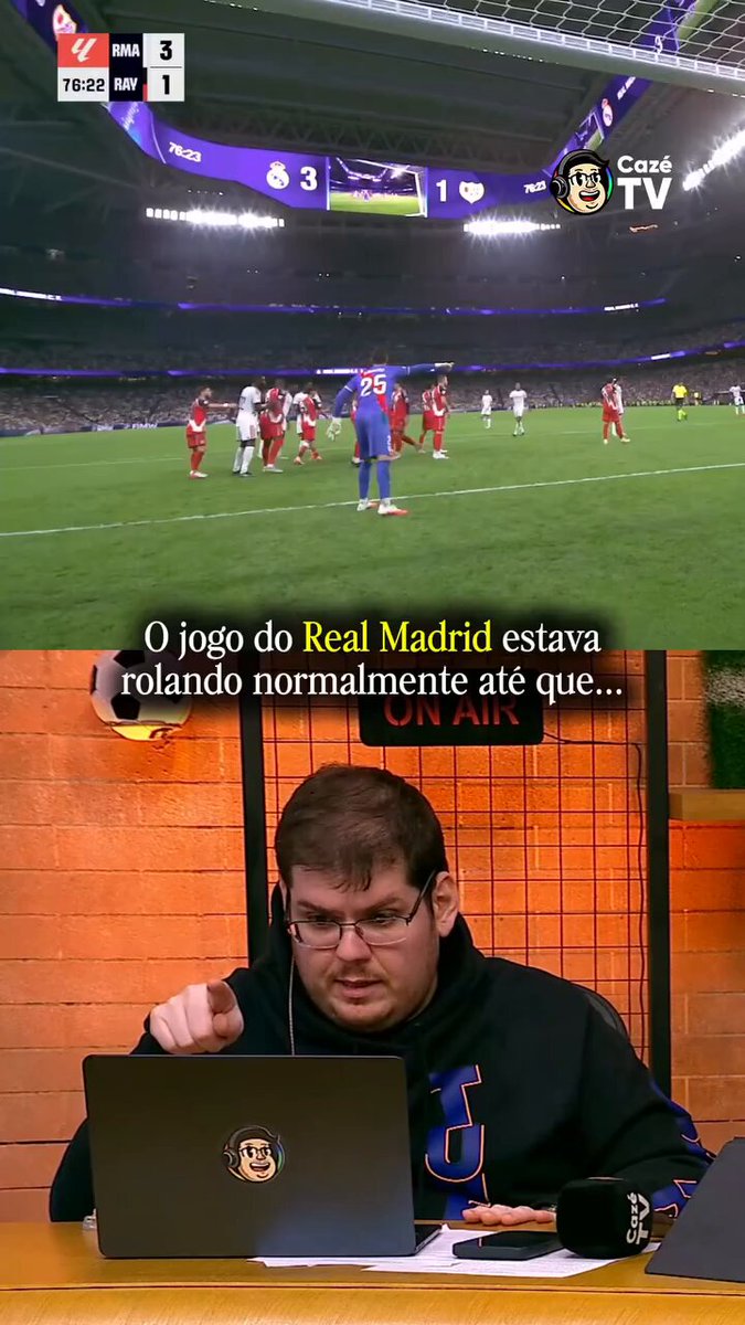 Casimiro comemora gol do Vasco durante a transmissão de jogo do Real Madrid na CazéTV; veja vídeo