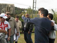 J dentro do CT, aproveitaram para tietar Carlos Germano