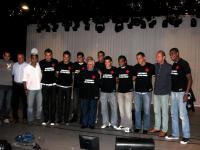 Chico Anysio no show junto com o elenco do Vasco em 2010