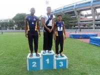 Arnaldo Vieira da Silva Neto, campeo no lanamento do dardo - juvenil