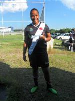 Lateral Letcia posa no final da partida Vasco 2x0 Karamba